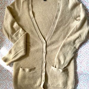 J Crew waffle cashmere cardigan.